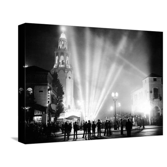 Art.com Carthay Circle Theatre During a Dramatically Lit Hollywood Premier Stretched Canvas Print Wall Art, 16" x 12"