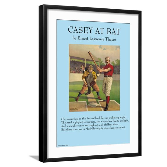 Art.com Casey at the Bat Art Print, Black Frame Wall Art, 21" x 29"