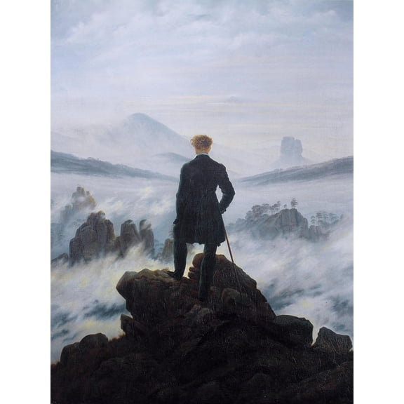 Art.com Caspar Friedrich Wanderer Above the Sea of Fog Art Print, 12" x 16"