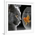 thumbnail image 1 of Art.com Cat Looks at Goldfish in Bowl Photographic Print, White Frame Wall Art, 38" x 38", 1 of 5