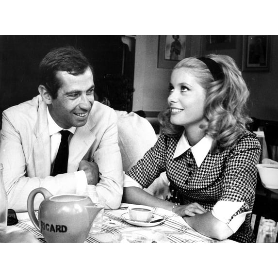 Art.com Catherine Deneuve and Roger Vadim Having a Cup of Tea in 1960 Photographic Print by DR, 16" x 12"