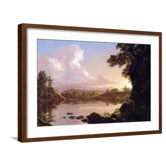 Art.com Catskill Creek Art Print by Frederic Edwin Church, Brown Frame Wall Art, 29" x 21"