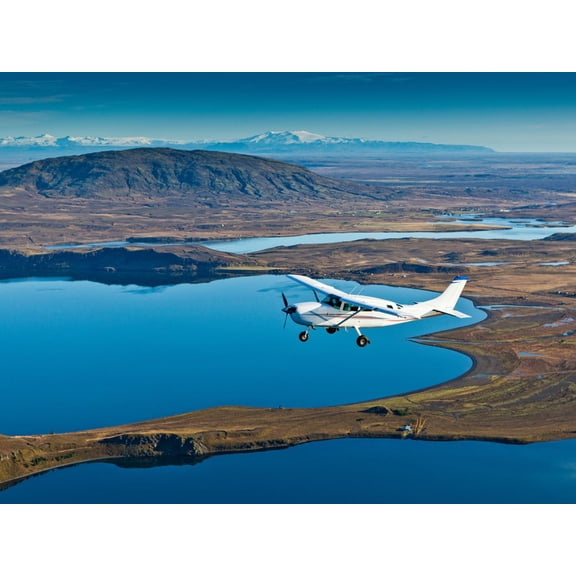 Art.com Cessna flying over South Coast Iceland Photographic Print, 16" x 12"