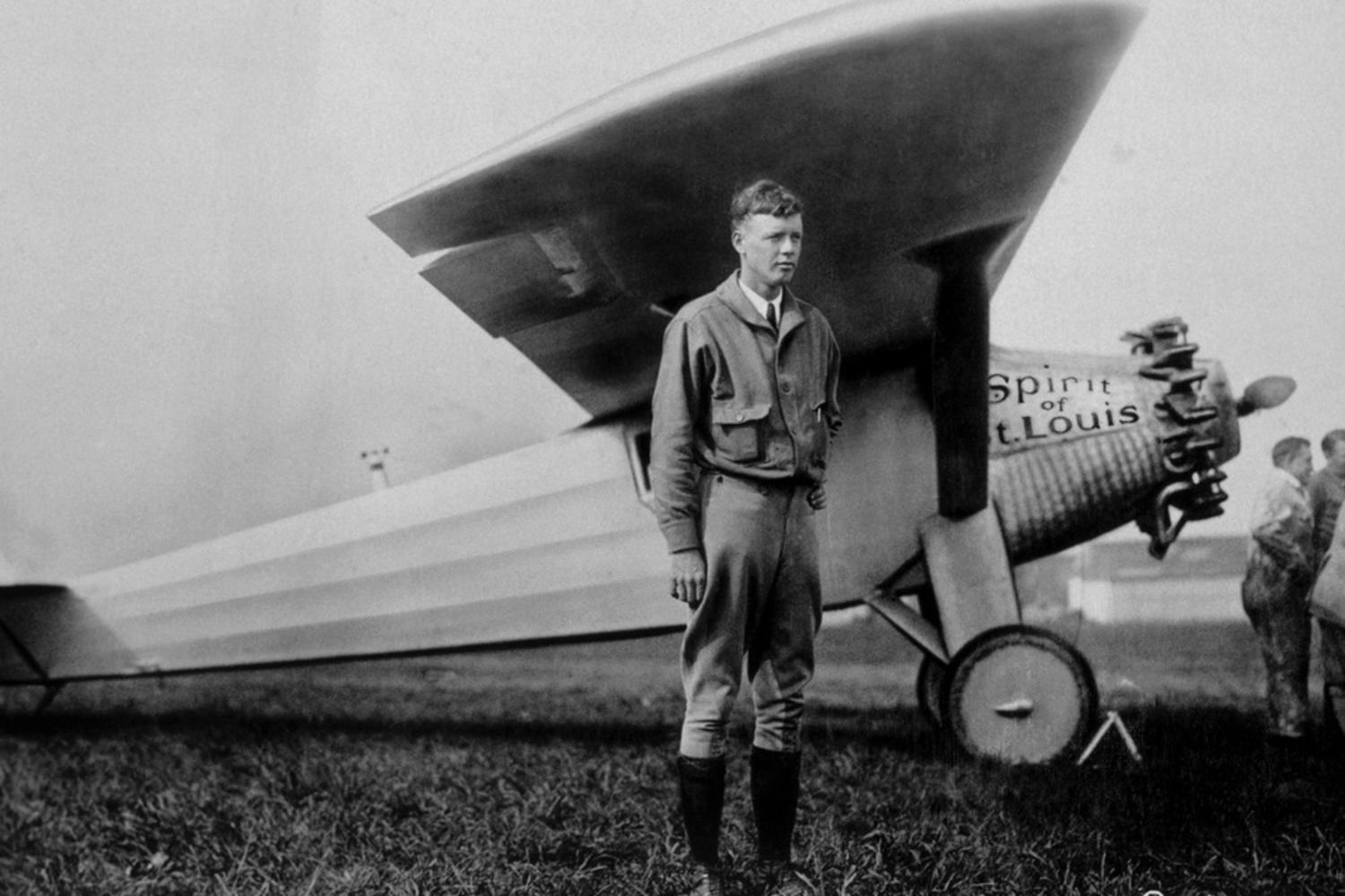 Charles Lindbergh (19021974) American Aviator in Front of His