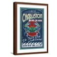 thumbnail image 1 of Art.com Charleston, South Carolina - Blue Crabs Art Print by Lantern Press, Brown Frame Wall Art, 17" x 23", 1 of 5