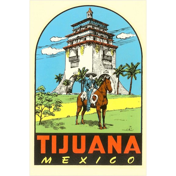 Art.com Charro, Agua Caliente, Tijuana, Mexico Art Print, 16" x 24"