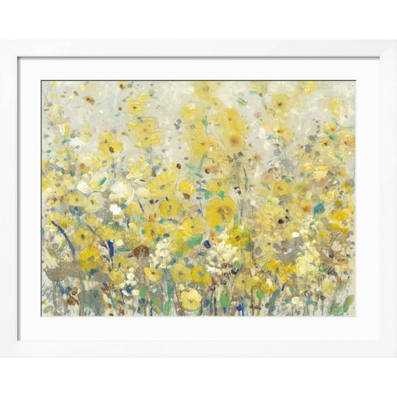 Art.com Cheerful Garden I Art Print by Tim O'toole, White Frame Wall Art, 40" x 32"