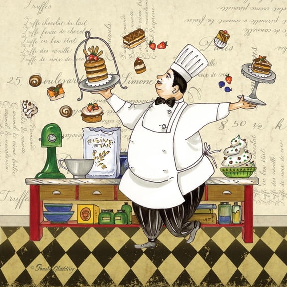 Art.com Chef Pastry Art Print by Pamela Gladding, 16" x 16"