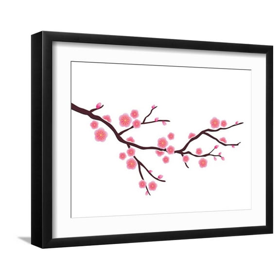 Art.com Cherry Blossom In Spring Time Art Print by photosoup, Black Frame Wall Art, 21" x 17"