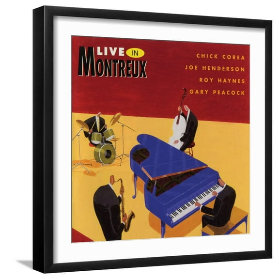 Art.com Chick Corea - Live in Montreux Art Print, Black Frame Wall Art, 21" x 21"