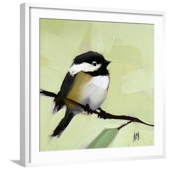 Art.com Chickadee No. 143 Art Print by Angela Moulton, White Frame Wall Art, 29" x 29"