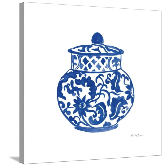 Art.com Chinoiserie II Stretched Canvas Print Wall Art by Farida Zaman, 30" x 30"