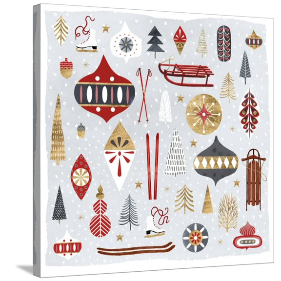 Art.com Christmas Chalet IV Stretched Canvas Print Wall Art by Victoria Borges, 30" x 30"