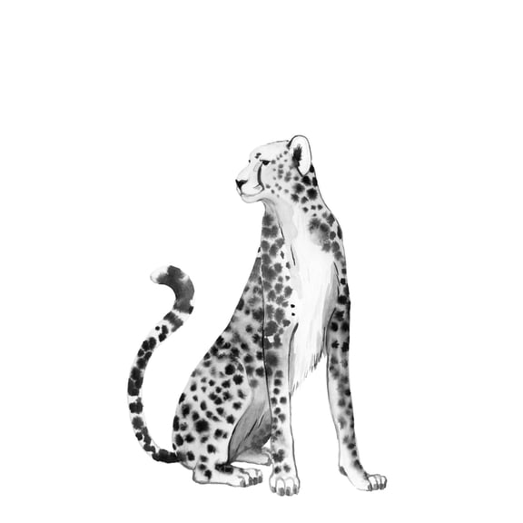 Art.com Chrome Cheetah II Art Print by Grace Popp, 12" x 16"