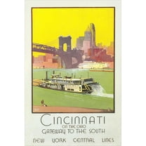 Art.com Cincinnati Travel Poster Art Print, 24" x 36"