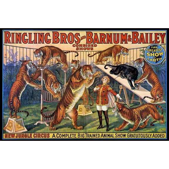 Art.com Circus Poster, 1920S Giclee Print, 24" x 16"