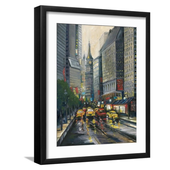 Art.com City Street I Art Print by J. Adams, Black Frame Wall Art, 17" x 21"