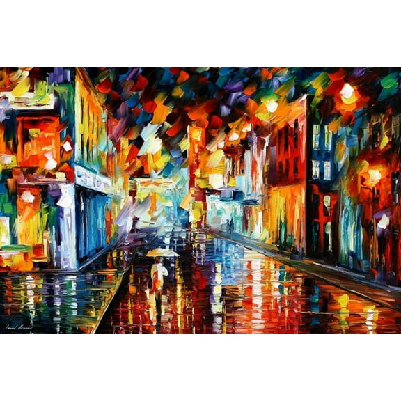 Art.com City Under Rain Art Print by Leonid Afremov, 18" x 12"
