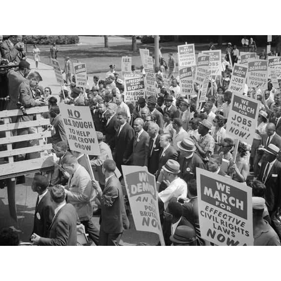 Art.com Civil Rights March on Washington, D.C. with Martin Luther King Jr. Photo by Warren K^ Leffler, 16" x 12"