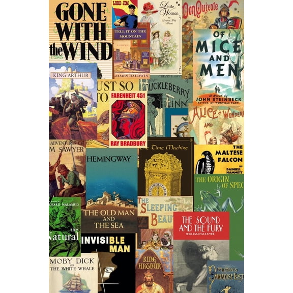 Art.com Classic Book Cover Collage Art Print by Paris Pierce, 12" x 18"
