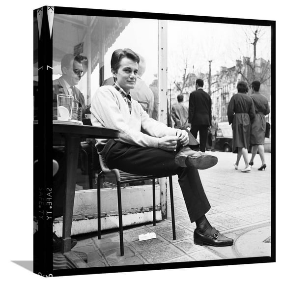 Art.com Claude FranÃ§ois Having an Outdoor Coffee Stretched Canvas Print Wall Art by Therese Begoin, 16" x 16"