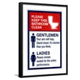 thumbnail image 1 of Art.com Clean Bathrooms Ladies Gentlemen Sign Art Print, Black Frame Wall Art, 21" x 29", 1 of 5