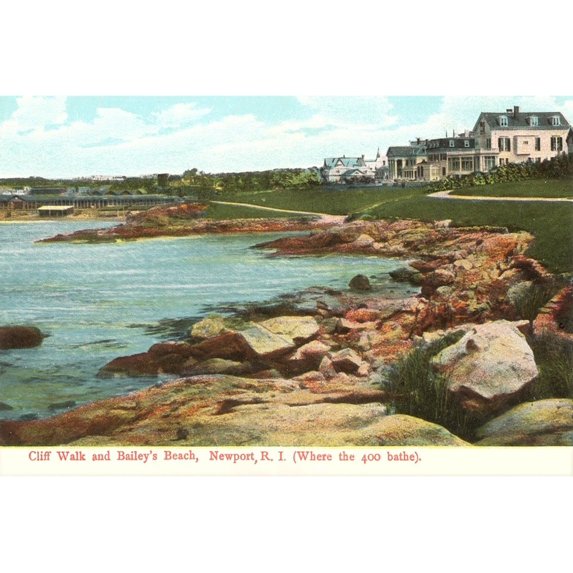 Art.com Cliff Walk, Newport, Rhode Island Art Print, 36" x 24"