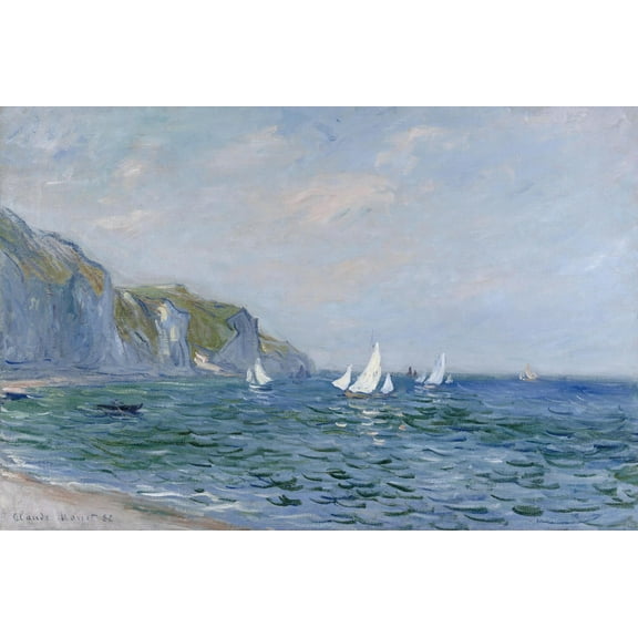 Art.com Cliffs and Sailboats at Pourville Giclee Print by Claude Monet, 18" x 12"
