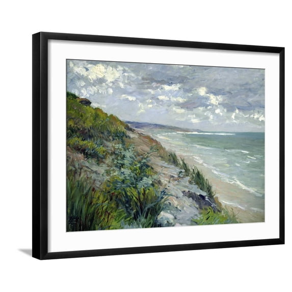 Art.com Cliffs by the Sea at Trouville Giclee Print by Gustave Caillebotte, Black Frame Wall Art, 29" x 23"