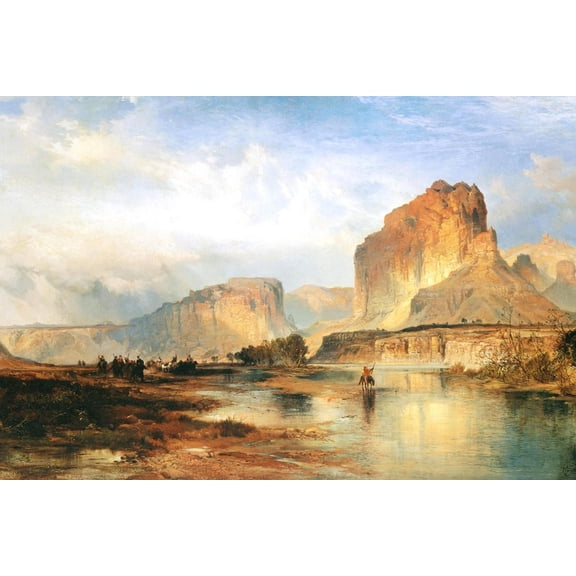 Art.com Cliffs of Green River Art Print by Thomas Moran, 36" x 24"