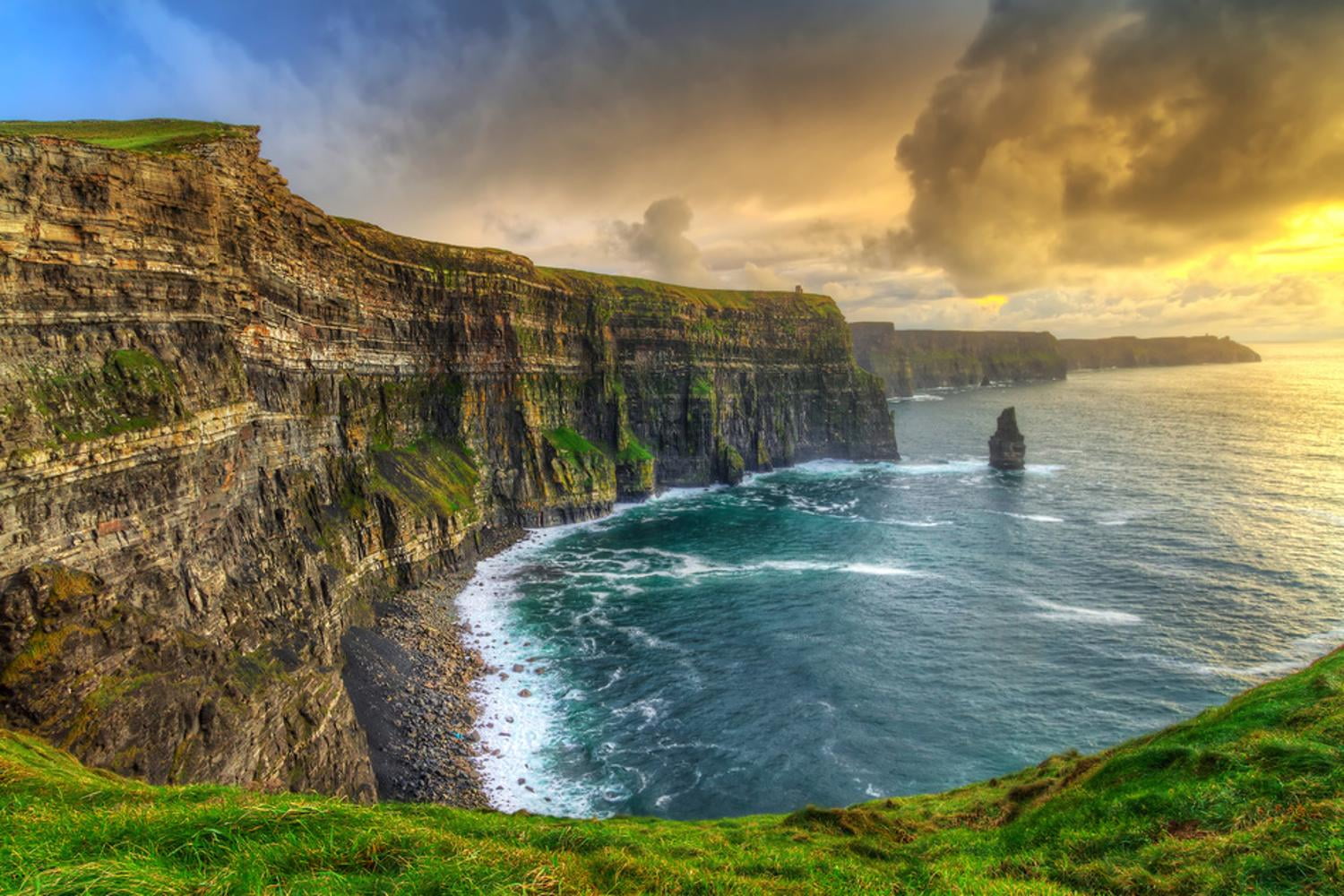 Cliffs of Moher Sunset Vertical Canvas Print for Kids