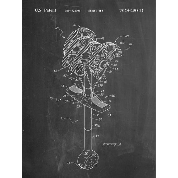 Art.com Climbing Cam, Omega Pacific Link Cam Patent Art Print, 24" x 32"