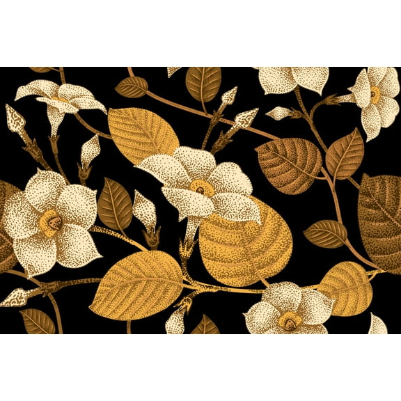 Art.com Climbing Plant Ivy. Seamless Floral Pattern. Garden Flower Bindweed. Vector Illustration - Template Art Print by mamita, 24" x 16"