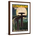thumbnail image 1 of Art.com Clingmans Dome and Moon - Great Smoky Mountains National Park, TN Art Print by Lantern Press, Brown Frame Wall Art, 21" x 29", 1 of 5