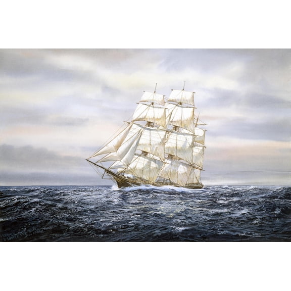 Art.com Clipper Ship Giclee Print by Jack Wemp, 18" x 12"