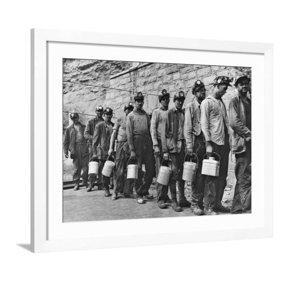 Art.com Coal Miners Checking in at Completion of Morning Shift. Kopperston, Wyoming County, West Virginia Photo by Russell Lee, White Frame Wall Art, 40" x 32"