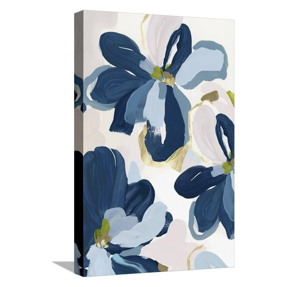 Art.com Cobalt Florals II Stretched Canvas Print Wall Art by Isabelle Z, 12" x 18"