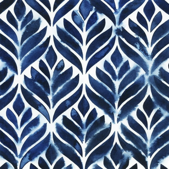 Art.com Cobalt Watercolor Tiles IV Art Print by Grace Popp, 16" x 16"