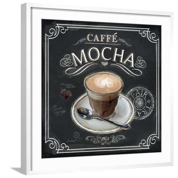 Art.com Coffee House Caffe Mocha Art Print by Chad Barrett, White Frame Wall Art, 29" x 29"