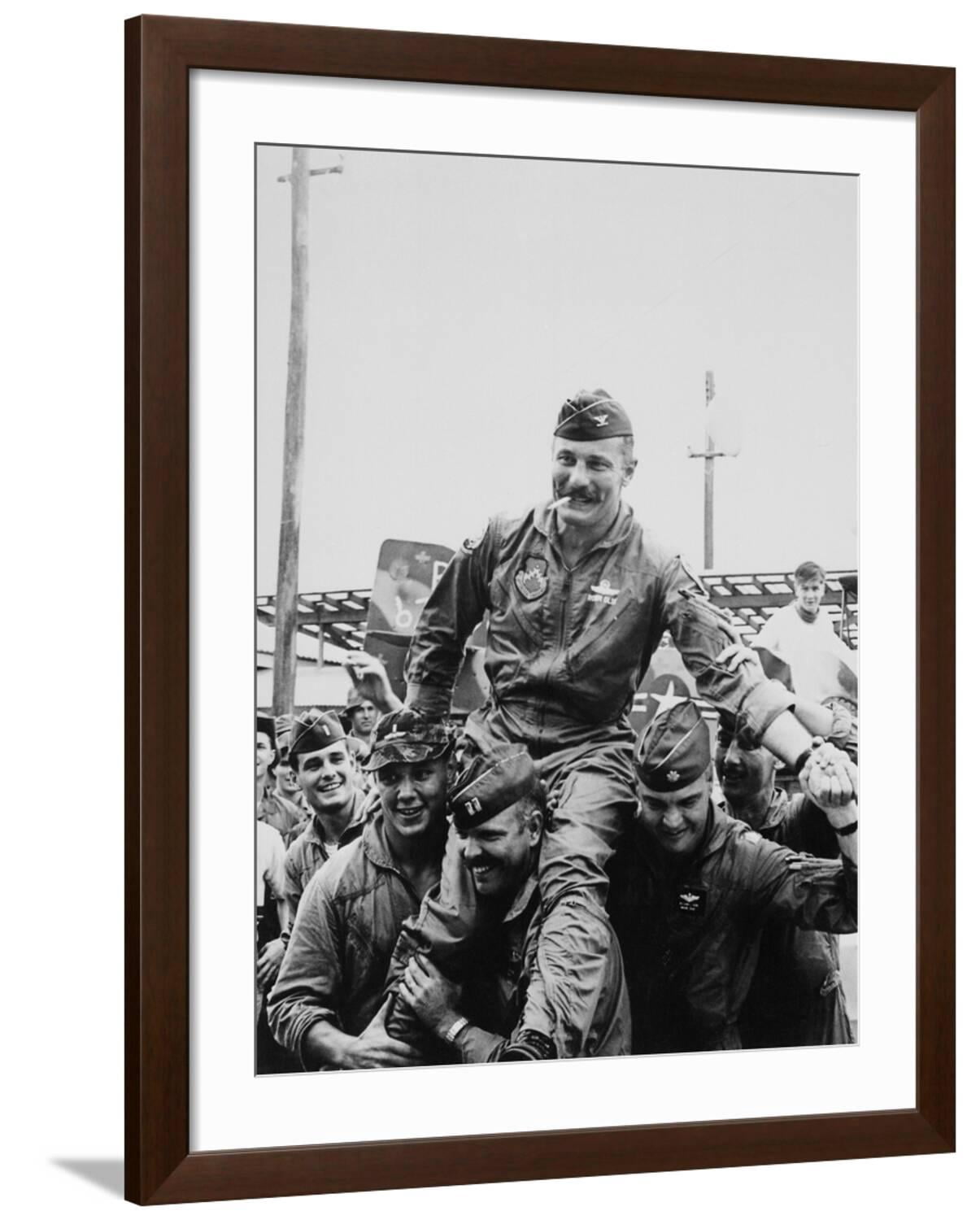 Art.com Colonel Robin Olds Celebrates His 100th Combat Mission, Vietnam ...