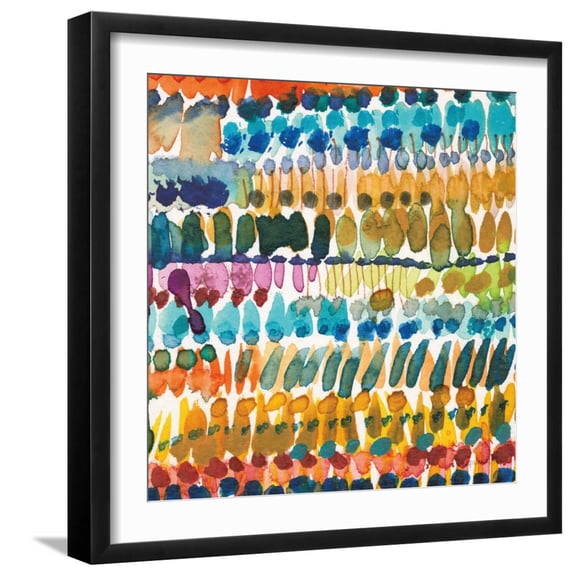 Art.com Colorful Patterns V Crop II Art Print by Cheryl Warrick, Black Frame Wall Art, 21" x 21"