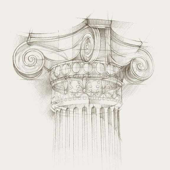 Art.com Column Schematic II Art Print by Ethan Harper, 16" x 16"
