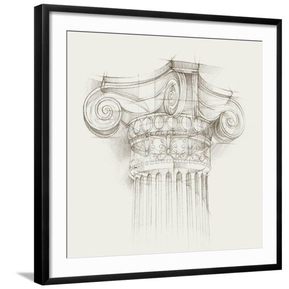 Art.com Column Schematic II Art Print by Ethan Harper, Black Frame Wall Art, 29" x 29"