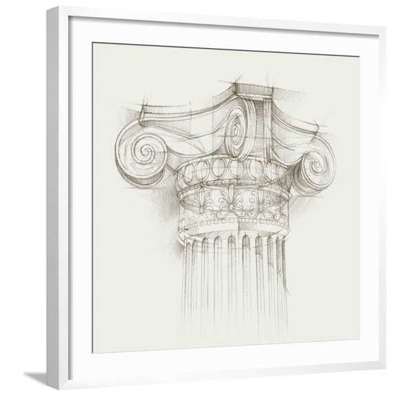 Art.com Column Schematic II Art Print by Ethan Harper, White Frame Wall Art, 29" x 29"