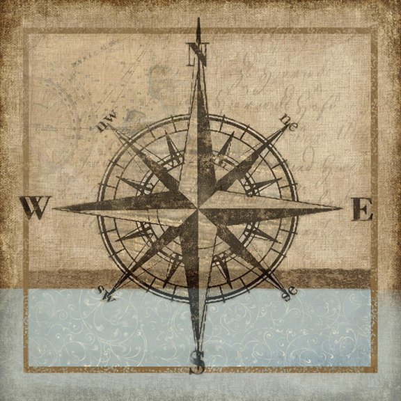 Art.com Compass Rose I Giclee Print by Karen Williams, 16" x 16"