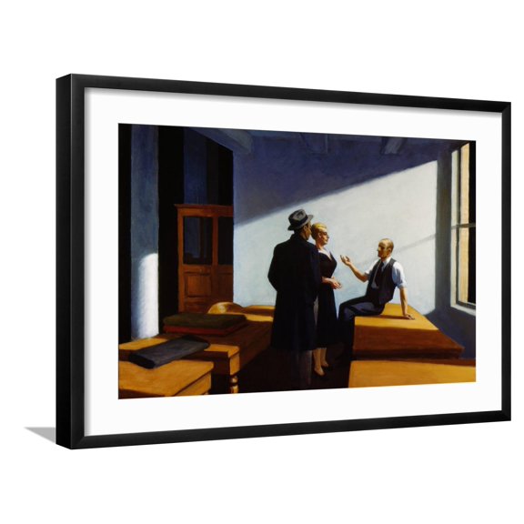 Art.com Conference at Night Giclee Print by Edward Hopper, Black Frame Wall Art, 29" x 21"