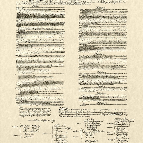Art.com Constitution Document Art Print, 16" x 16"