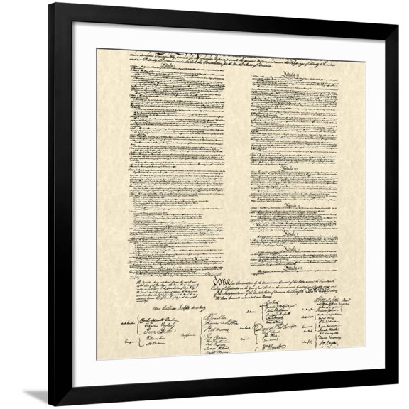 Art.com Constitution Document Art Print, Black Frame Wall Art, 38" x 38"