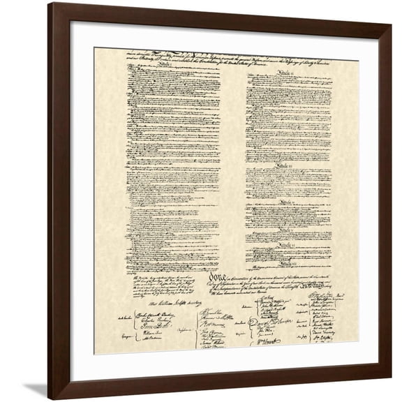 Art.com Constitution Document Art Print, Brown Frame Wall Art, 38" x 38"