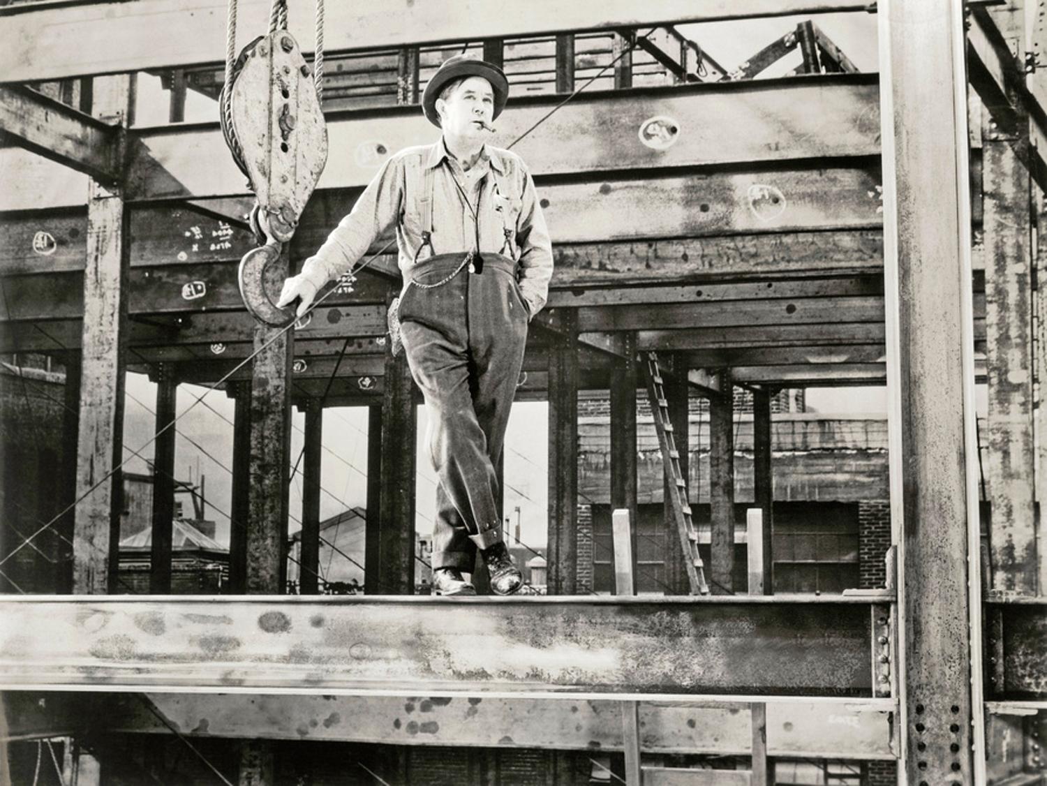 Construction Worker on Job Site Photo, 32" x 24"